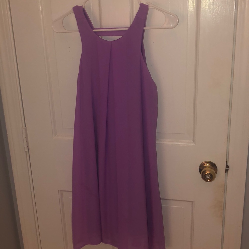 she + sky purple shift dress